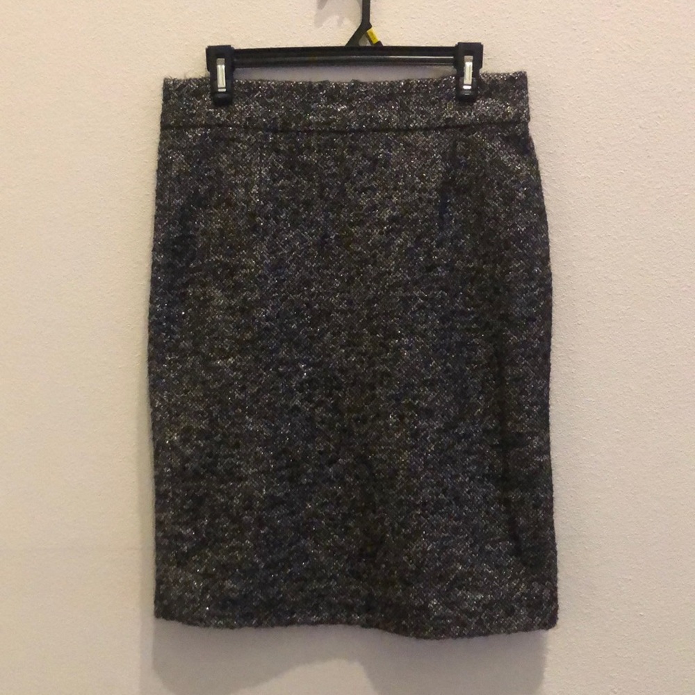 J. Crew metallic wool pencil skirt